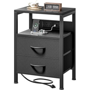 Lazzanto Modern Bedside Charger Table